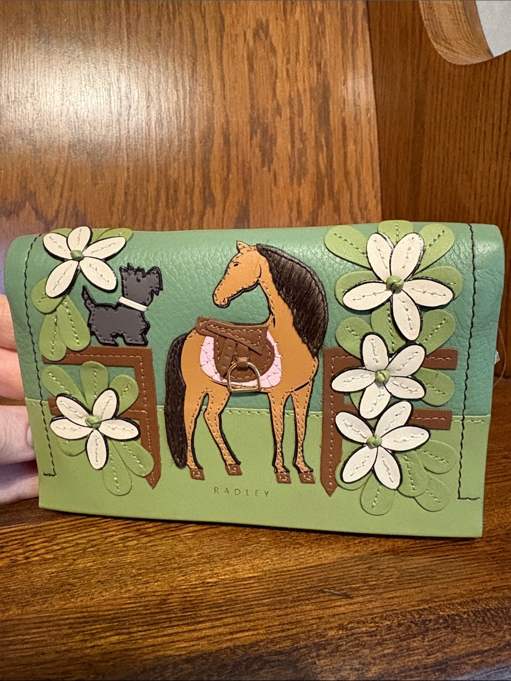 NWT-Radley London-Lunar New Year-Med Flap-Over Wallet-Horse🐎Floral🌼Appliqué-$108 - Picture 4 of 14